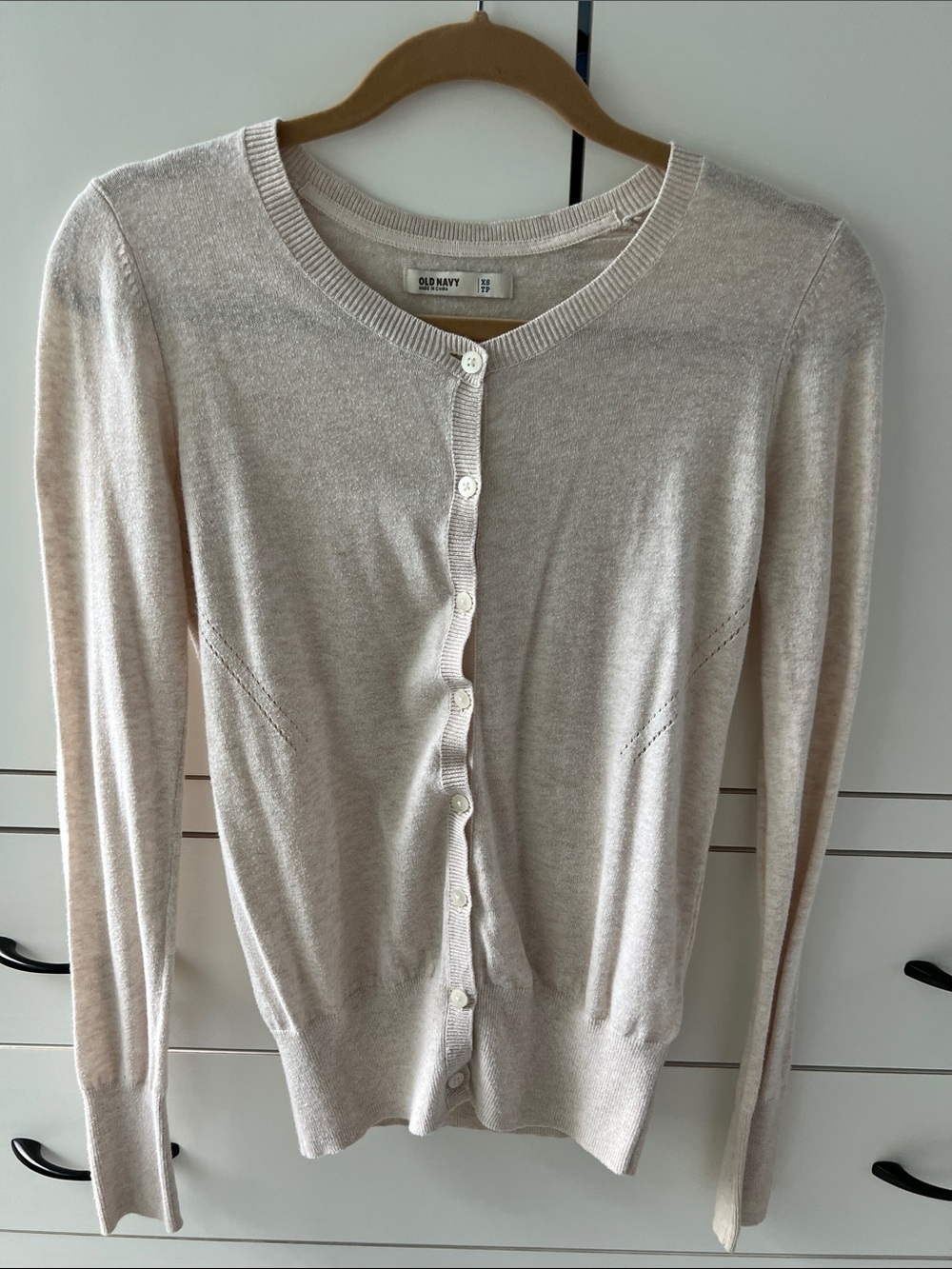 Old Navy Women's Light Cream Button-Up Cardigan